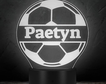 Personalized LED Soccer ball nightlight, Football is life, Gift for her, Gifts for him, Custom birthday gift, Soccer Lovers lamp, Coach gift
