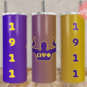 Emballage pour gobelet Omega Psi Phi Valeur nutritive, 20 oz 30 oz d'emballage mince pour verres droits et coniques Modèle PNG