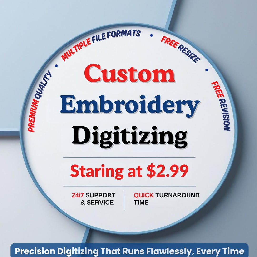 Custom Embroidery Digitizing Service, Custom Digitize, Embroidery ...