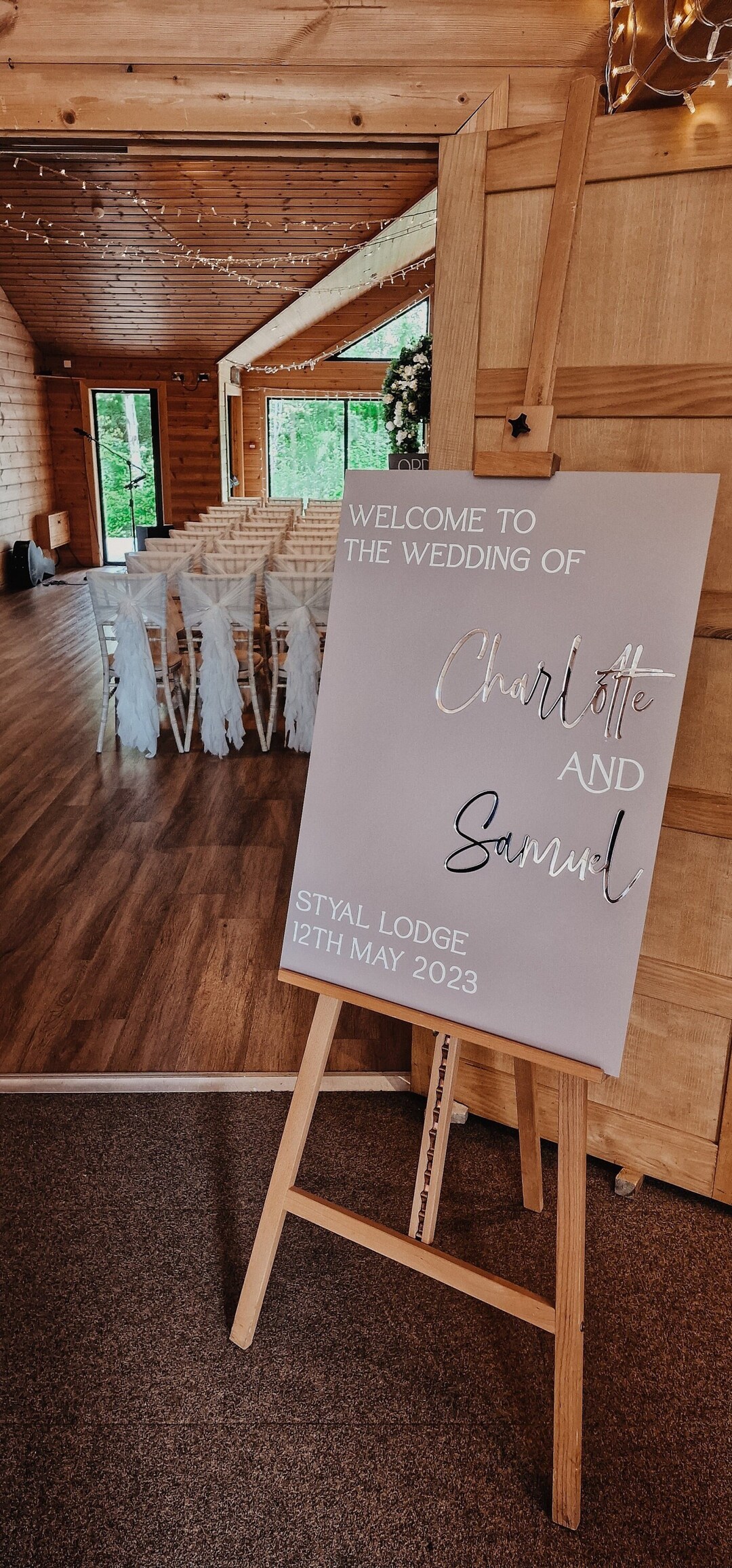 Luxury Laser Cut Wedding 3D Welcome Sign | Rectangle Entrance Sign ...