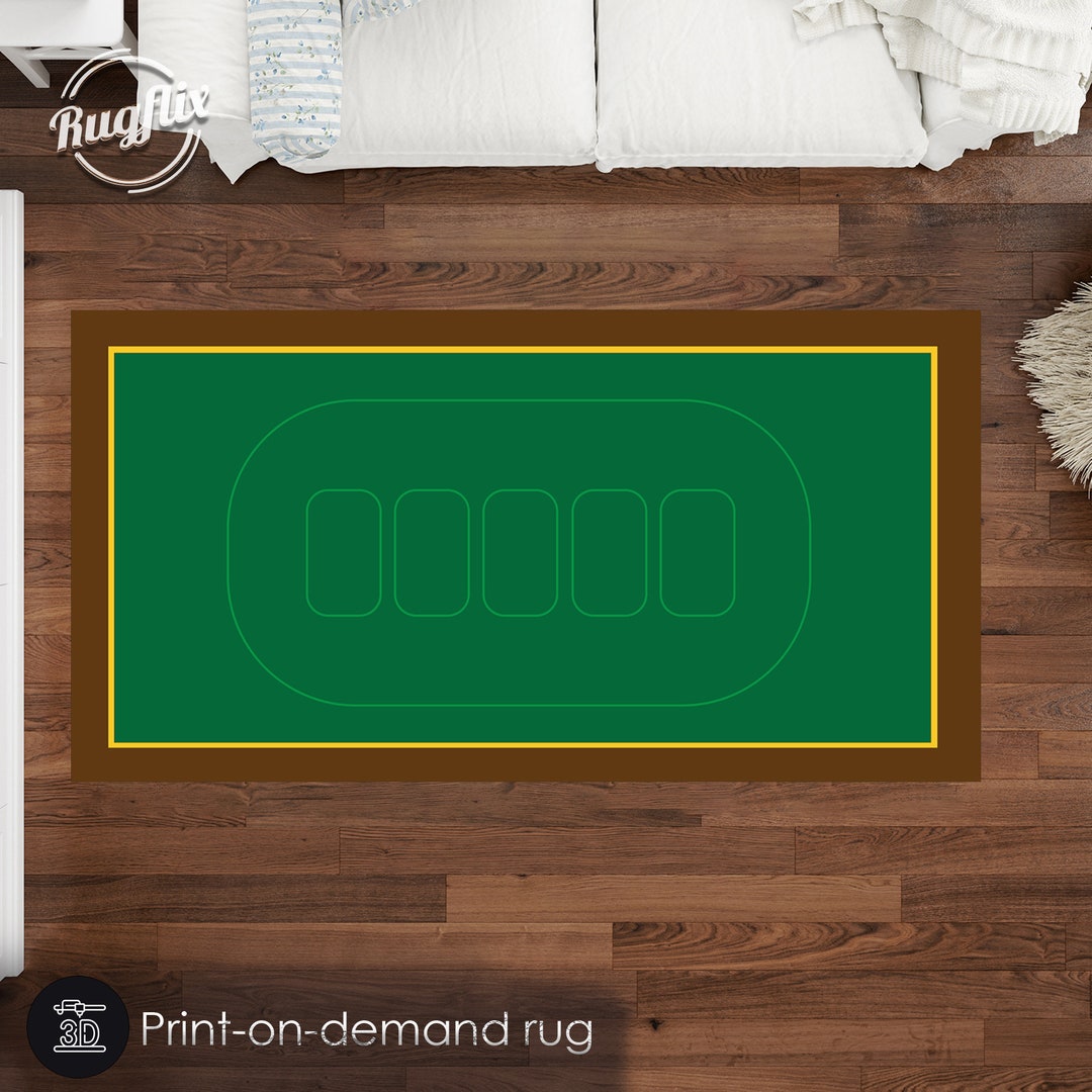Poker Table Rug Poker Rug Cool Rug Casino Rug Gambling Etsy