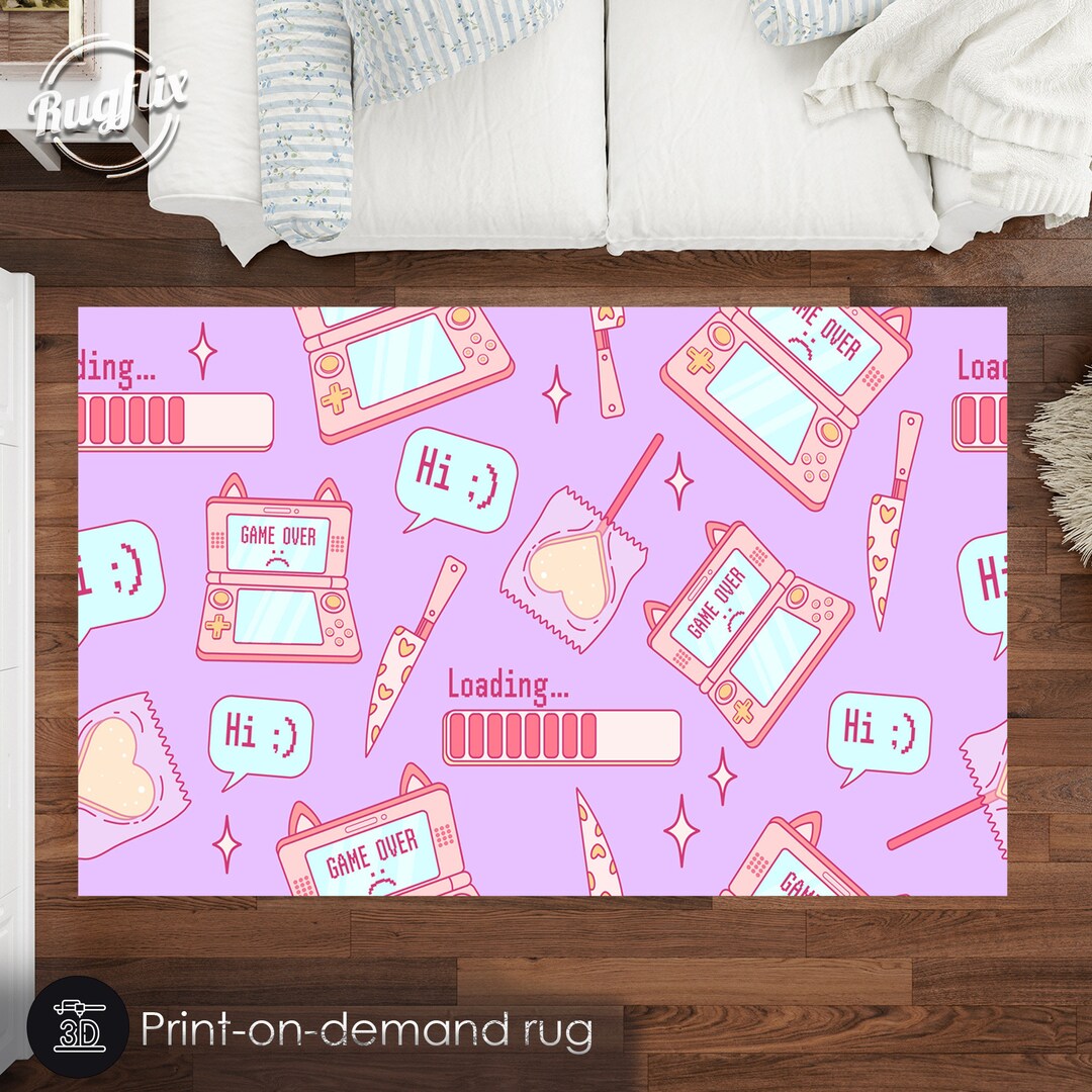 Gamer Room Rug Girl Gamer Room Rug Gamer Rug Game Room Rug Etsy