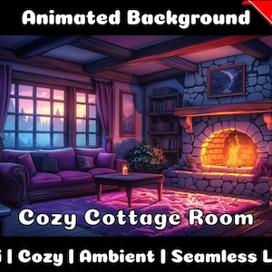 ANIMATED BACKGROUND | Cozy Country House Room | Lofi Cozy Ambience Looped Vtuber Twitch Stream Overlay Background
