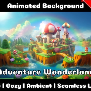 ANIMATED BACKGROUND | Adventure Wonderland | Lofi Cozy Ambience Looped Vtuber Twitch Stream Overlay Background
