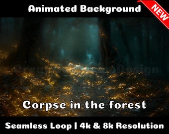 ANIMATED BACKGROUND | Corpse in the Forest | Fantasy Magical Fiction Looped Vtuber Twitch Stream Overlay Background