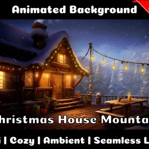 ANIMATED BACKGROUND | Christmas at the Berghaus | Lofi Cozy Ambience Looped Vtuber Twitch Stream Overlay Background