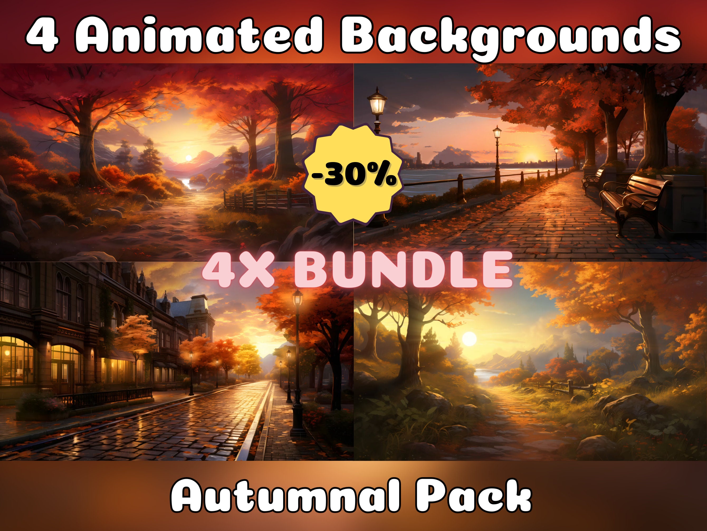 4 ANIMATED BACKGROUNDS | Autumn Bundle | Lofi Cozy Fantasy Magical ...