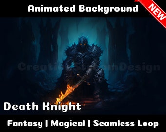 ANIMATED BACKGROUND | Death Knight | Fantasy Magical Fiction Looped Vtuber Twitch Stream Overlay Background