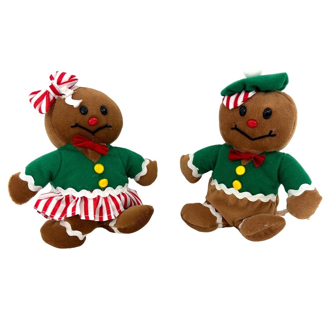 Gingerbread Boy & Girl Vintage Beanbag Plush Toys Stuffed Animal 2000 ...