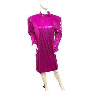 hot pink sequin long sleeve dress SAME Long Sleeve Twist Dress | Hot Pink Sequin