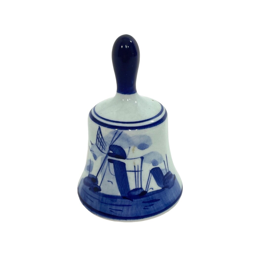 Delfts Blue Hand Painted Bell Holland Windmill Ceramic 3” Tall - Etsy