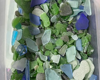 Real Maine Sea Glass | Handpicked Coastal Treasures, Ocean Tumbled Pieces (Mystery Mix)