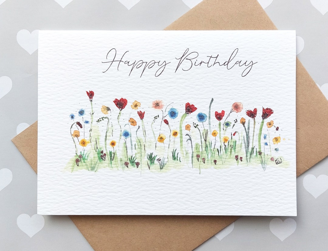 Floral Card/ Blank Card/ Birthday Card/ Just Because Card/friend Card ...