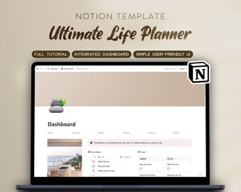 2024 Notion Template Ultimate Life Planner, All In One Aesthetic Digital Life Planner, Second Brain, Notion Dashboard, Editable Template