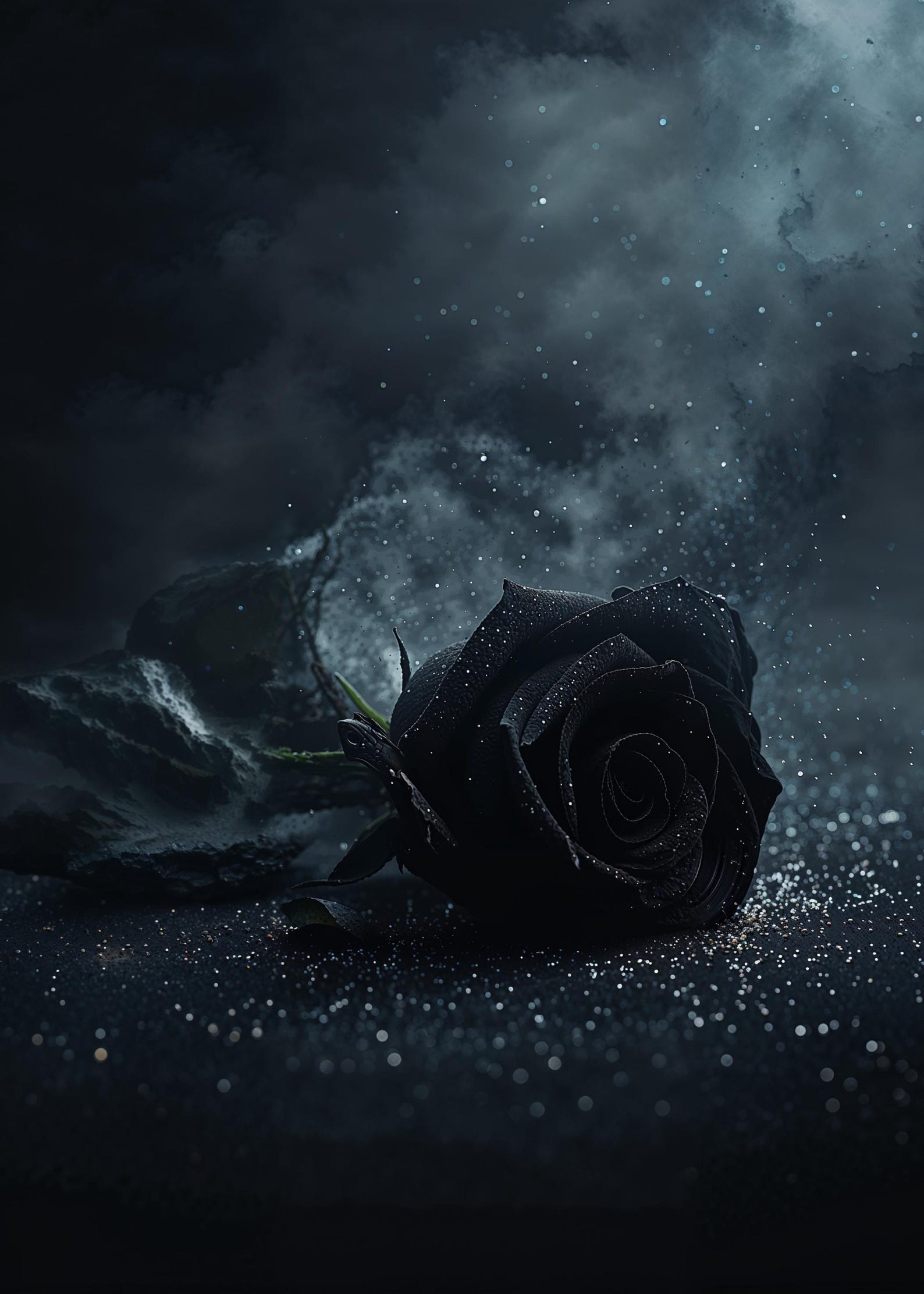Black Rose Wall Art Printable, Dark Romantic Gothic Decor, Moody Floral ...