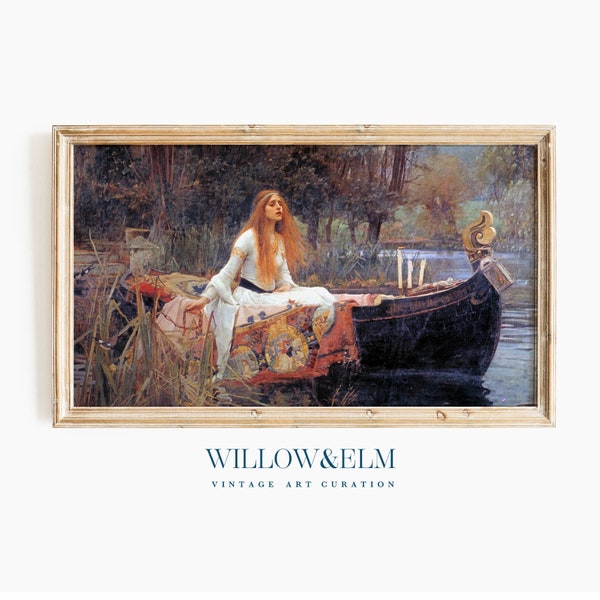 Samsung Frame TV Art | Lady of Shallot by John William Waterhouse | Vintage Old Master Painting | Digital Download