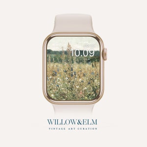 Apple Watch Face Wallpaper | Boho Wildflowers | Floral Aesthetic | for Women | Vintage Painting | Digital Download