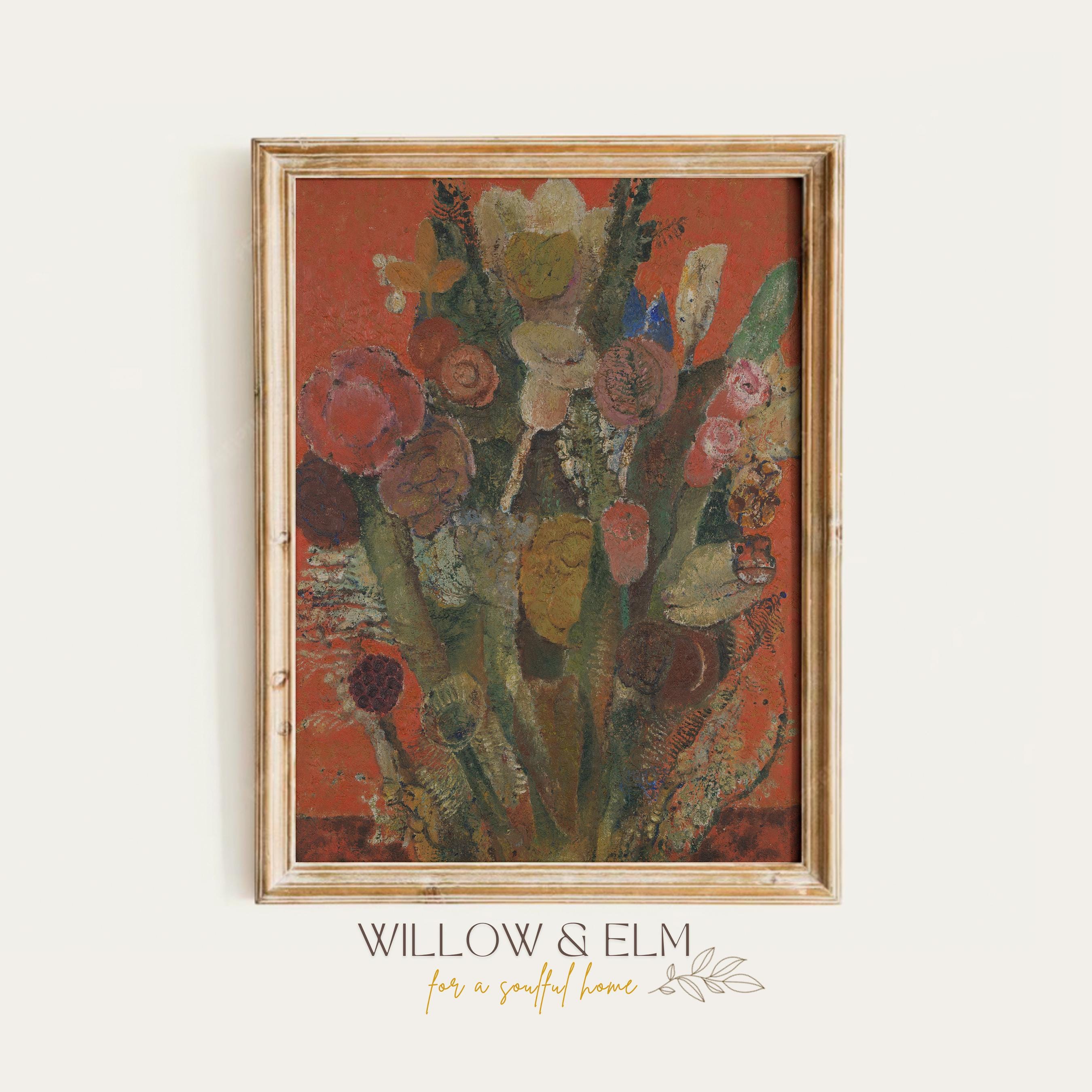Vintage Floral Still Life Print: Moody Botanical Wall Art (digital ...