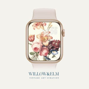 Vintage Floral Apple Watch Face Wallpaper (Digital Download) image 1