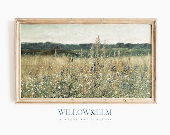 Wildflower Meadow TV Art: Spring Floral Landscape for Samsung Frame (Digital Download
