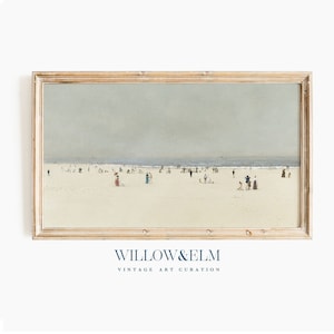 Samsung Frame TV Art | Summer Beach Scene | Vintage Coastal Painting | Digital Download