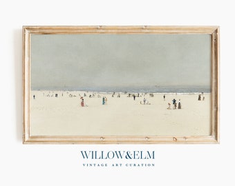 Samsung Frame TV Art | Summer Beach Scene | Vintage Coastal Painting | Digital Download