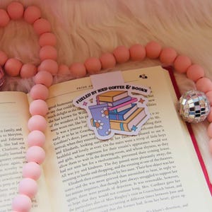 Fueled By Iced Coffee and Books Magnetic Bookmark: Fun Page Keeper