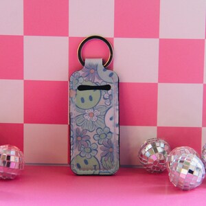 Smiley Gesicht Chapstick Schlüsselbund: Trendy Lippenbalsam Halter