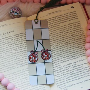 Disco Cherries Metal Bookmark: Retro Book Lover Gift