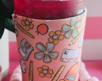 Teacher Iced Coffee Sleeve: Back to School Cold Beverage Cozy