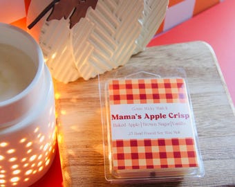 Mama’s Apple Crisp Wachs Melt - Handgegossenes Sojawachs, Herbst Dessert Duft