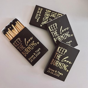 Personalized Wedding Matches - Monogram Matchbox, Gold Foil Matches, Personalized matches, wedding matches,  Custom Matchbox,