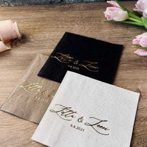 Custom wedding Napkins, Gold foil, Custom Napkins, napkins for wedding, Monogramed Napkins, cocktail napkins, Beverage Napkins