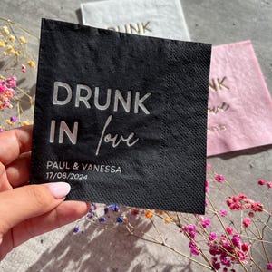 Drunk in love napkins, Custom wedding Napkins, Gold foil, Custom Napkins, napkins for wedding, cocktail napkins, Beverage Napkins