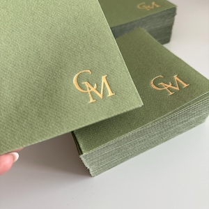Custom Cocktail Napkins for Wedding, Engagement,  Soft linen like napkins, luxury wedding napkins, custom foil napkins