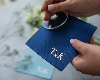 Custom Cocktail Napkins for Wedding, Engagement,  Soft linen like napkins, luxury wedding napkins, custom foil napkins