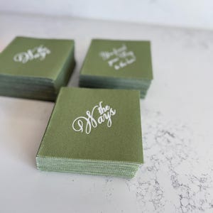 Custom Cocktail Napkins for Wedding, Engagement,  Soft linen like napkins, luxury wedding napkins, custom foil napkins