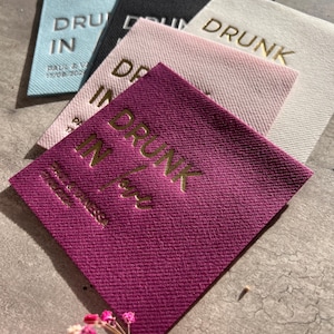 Custom Cocktail Napkins for Wedding, Engagement,  Soft linen like napkins, luxury wedding napkins, custom foil napkins, drunk in love napkin