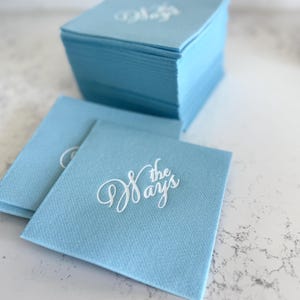 Custom Cocktail Napkins for Wedding, Engagement,  Soft linen like napkins, luxury wedding napkins, custom foil napkins