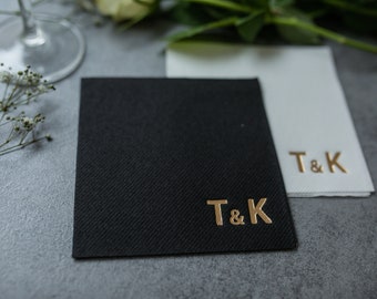 Custom Cocktail Napkins for Wedding, Engagement,  Soft linen like napkins, luxury wedding napkins, custom foil napkins