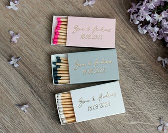 Gepersonaliseerde Wedding Matches - Monogram Matchbox, Gold Foil Matches, Gepersonaliseerde matches, trouwmatches, Custom Matchbox,