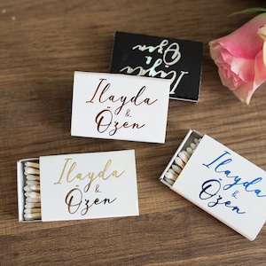 Personalized Wedding Matches - Monogram Matchbox, Gold Foil Matches, Personalized matches, wedding matches,  Custom Matchbox,