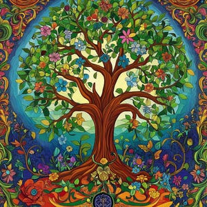 Tree of Life cross stitch pattern. Instant PDF Download. 65,618 Stitches.