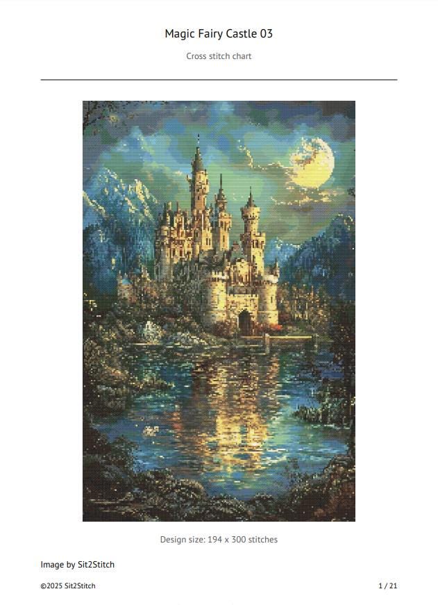 Magic Fairy Castle Cross Stitch Pattern. Instant PDF Download. 58,200 ...