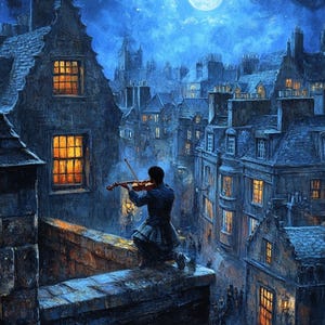 Skrzypek na dachu Wzór haftu krzyżykowego. Cyfrowe pobieranie pliku PDF. 65 618 ściegów