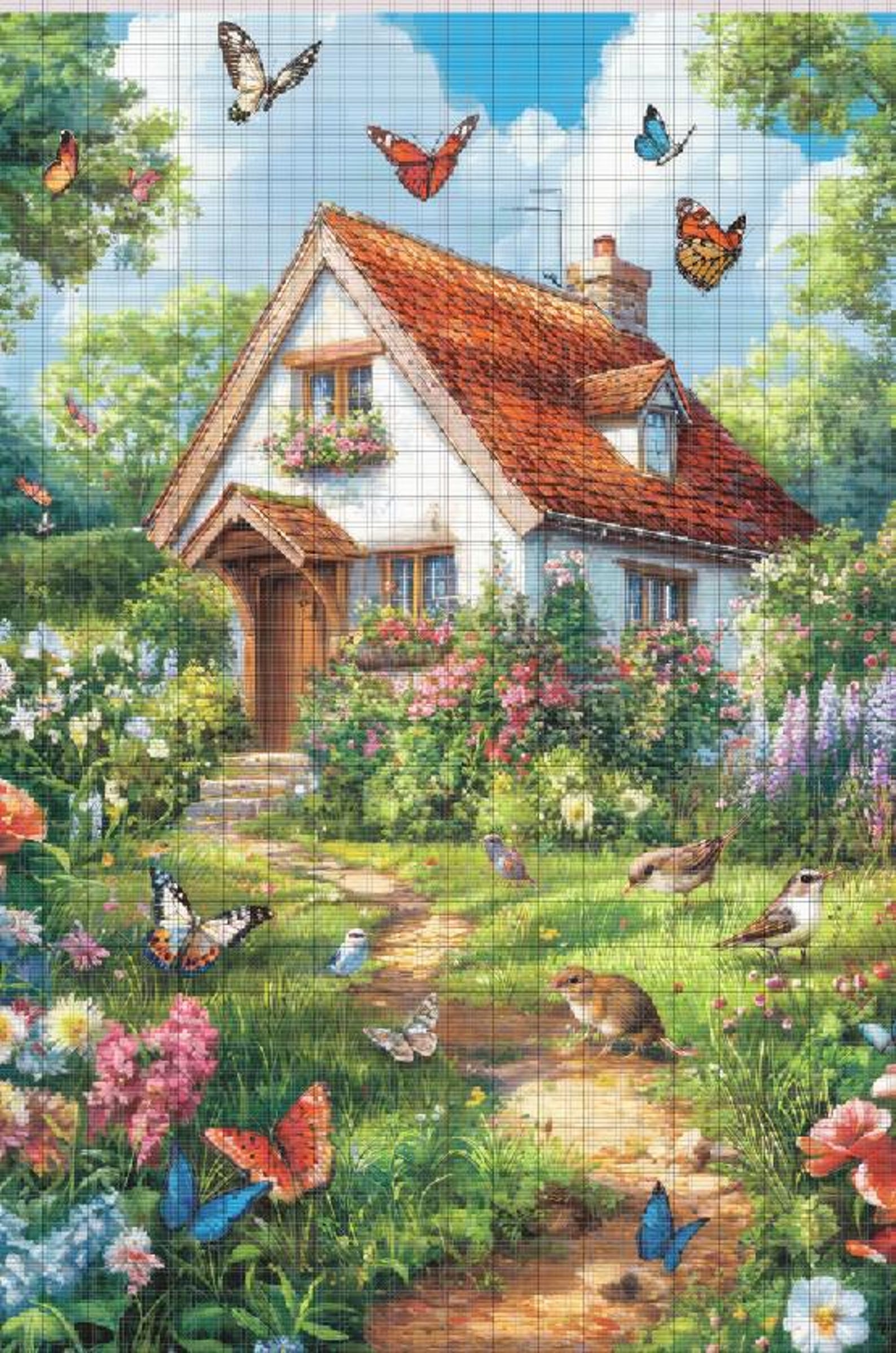 Cottage Garden Cross Stitch Pattern. Instant PDF Download. 60k Stitches ...