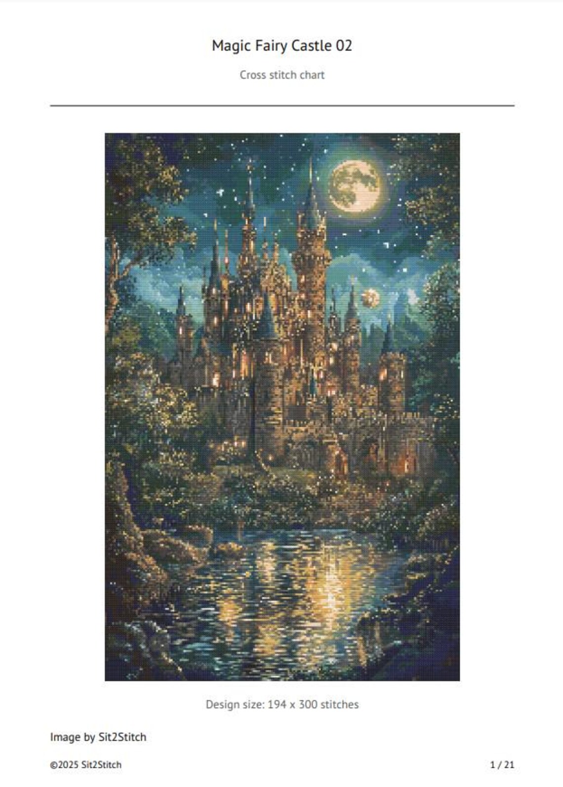 Magic Fairy Castle Cross Stitch Pattern. Instant PDF Download. 58,200 ...