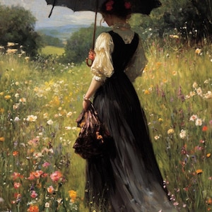 Victorian Lady Summer Garden cross stitch pattern. Instant PDF Download. 54,900 Stitches.