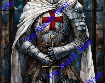 Tableau Toile Chevalier Templier – 30 X 45 Cm, Multicolore, Prêt à Encadrer