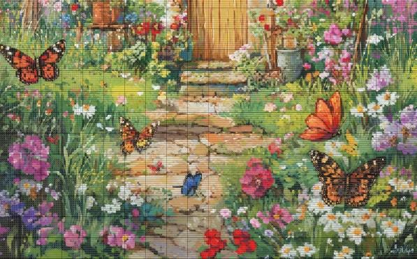 Cottage Garden Cross Stitch Pattern. Instant PDF Download. 60k Stitches ...
